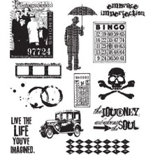 Prime Tim Holtz Cling Stamps 7"x8.5"-Mini Muse -Cms-Lg-63