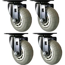 Shepherd Donanım 8270E Tasarım Rulo 12,7 cm Yumuşak Kauçuk Krom & Siyah Caster, 4 Adet
