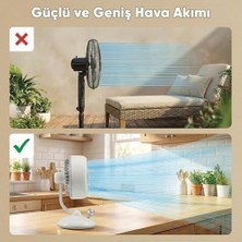 Prime Q3 120° Salınımlı 3 Kademeli LED Işıklı Şarjlı Masaüstü Fan Vantilatör Retro Kırmızı