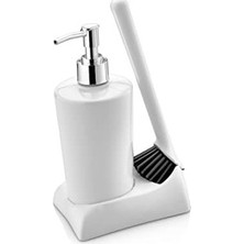 Prime Silikon Fırçalı Mutfak Banyo Sıvı Sabunluk Süngerlik Seti