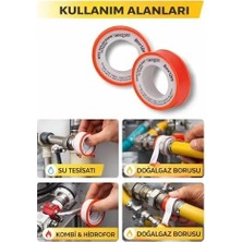 Prime Rayno Ptfe Teflon Bant 10 Adet 8mm x 12M | Su ve Gaz Tesisatı Için Sızdırmazlık Bandı | Yüksek Dayanım 10 Adet
