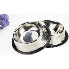 Prime 2 Adet Pati Desenli Kedi Köpek Çelik Mama Kabı 16 cm 8 Oz