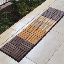 Prime Akasya Ahşap Yer Karosu, Organik Beyaz 30X30 Cm, 10'lu Paket, 0.9 M² Yer Kaplama
