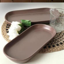 Prime Mat Açık Taupe Noyan Kayık Tabak 2 Adet 26 cm 958