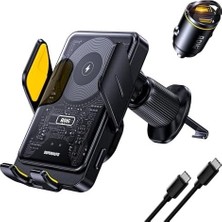 Prime Superauto 45W Araç Içi Şarjı, 15W Şarj Aleti Handsfree Telefon Tutucu