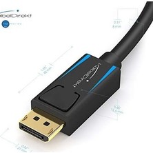 Prime - 8k / 60Hz Displayport Kablosu 1.4-2 M - Oyun Bilgisayarları/dizüstü Bilgisayarları, 4K / 8k Oyun Monitörleri ve Ultra Hızlı 144Hz / 165Hz / 240Hz Için Boşluksuz Korumalı Dp Kablosu