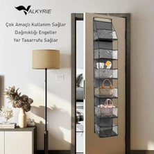Prime Kapı Arkası Organizer 6 Gözlü Askılı Dolap Düzenleyici Çok Amaçlı Kapı Arkası Raf Gri