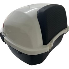 Karok Ticaret Wheelıe XT21-W 28 Litre Motosiklet Arka Çanta Beyaz Parlak Su Geçirmez Abs Top Çift Kilitleme Üniversal