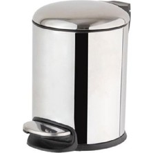 Prime Pedallı Parlak Nikel Çöp Kovası 5 Lt / 310X230X205 mm