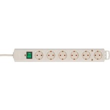 Comfort Line Plus Serisi 6 Soketli Düz Stil 2 Metre Uzatma Priz Beyaz