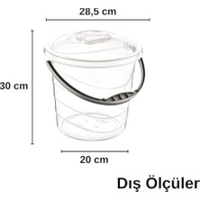 Prime Şeffaf Plastik Su Kovası, Kulplu (10 L)