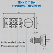 Prime Elektronik Dolap Kilidi – Dijital Şifreli Tuş Takımı, Type-C Şarjlı, Anahtarsız Akıllı Güvenlik, Ofis, Ev ve Çekmeceler Için