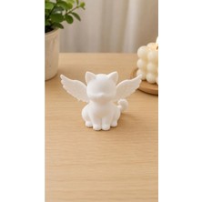 Dekoratif Sevimli Melek Kedi Figür Obje 6 x 4