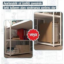 Prime CLM108 Beyaz Metal Kitaplıklı Çalışma Masası