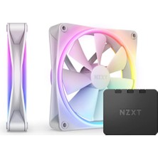 Prime Nzxt F140 Rgb Ikili Paket – 2 x 140 mm Çift Taraflı Rgb Fan, Rgb Denetleyicili – 20 Ayrı Ayrı Adreslenebilir LED – Dengeli Hava Akışı ve Statik Baskı – Beyaz