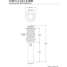 Prime EV8418 Coronet Push Pop-Up Banyo Lavabo Drenajı, Taşmasız, Fırçalanmış Nikel 8,44 x 2,44 x 2,44