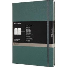 Pro Notebook Profesyonel Çalışma Not Defteri (Elastik Kilitli Sert Kapak, Ekstra Büyük 19 x 25 Cm, 192 Sayfa) Orman Yeşili