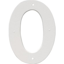 Prime Metal Products 20,32 cm Alüminyum Ev Numarası 0 Dış Mekan Plakası, Orta, Beyaz