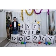 Prime Harfli Kırlent Kılıfı Kadife 43X43 cm Çift Taraflı Y Harfi Kedi Desenli Evlilik Teklifi Doğum Günü