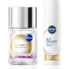 Sun SPF50 Primer Nemlendirici Makyaj Bazı 30ML ve LUMINOUS630 Skin Glow Peeling Etkili Tonik 100ML