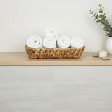 Prime Hasır Oval Ekmek Sepeti ve Çok Amaçlı Düzenleyici, 28X6 cm Doğal Örme Sunum Tabağı, Ince Uzun Baget Ekmeklik, Çatal Kaşık ve Banyo Makyaj Organizeri