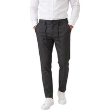 RizzUP Erkek Slim Fit Kırçıllı Füme Kumaş Pantolon – Ipli Esnek Bel Likralı Spor Şık Pantolon 2700252