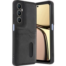 Store Realme C65 Sara Kartvizitli Deri Kılıf - Siyah