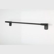 Store F1 Model Uzun Havluluk 40 cm - Pütürlü Mat Siyah Paslanmaz Çelik Duvara Monte Banyo Havlu Askısı (5 Yıl Garantili)
