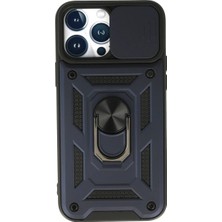 Store Apple iPhone 13 Pro Max Kılıf Pars Lens Yüzüklü Silikon - Lacivert