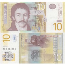 Banknoting Sırbistan 10 Dinar 2013 Çil Kondisyon.