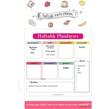 MSP Kağıt Haftalık Magnet Planlayıcı Menü Mıknatıslı Yazı Tahtası Buzdolabı Magneti Pano 30X30 cm +Kalem