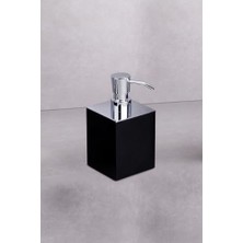 Prime Tezgah Üstü Mat Siyah-Krom Sıvı Sabunluk 80X80MM