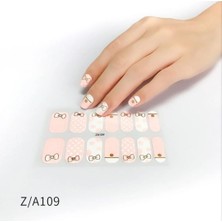 Store Tırnak Oje Sticker Nail Art Set, Fiyonk ve Puantiye Desenli, 14'lü