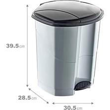 Prime 18 Lt Pedallı Çöp Kovası (10191) Metalik Gri