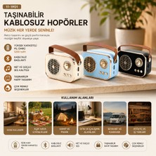 Store M4 Portable Wireless Hoparlör - Speaker Işıklı USB Şarjlı Renkli Kasa - Bronz Çerçeveusb - Dc 5V - Tf