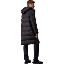 Prime Calvın Kleın Erkek Fermuarlı Kapüşonlu Dolgulu Siyah Kaban Essentials Long Parka J30J326102
