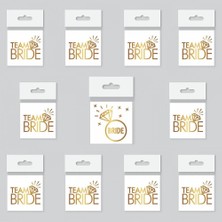 Store Bride To Be 1 Bride 10 Team Bride Gold Renkli Geçici Dövme Model 2