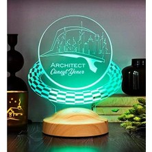 Prime Özel LED Masa Lambası – Kişiye Özel Baret Şekilli 3D Lamba, Mimarlar Günü ve Mezuniyet Hediyesi