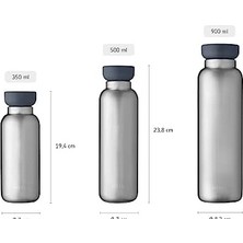 Prime - Elipse Termos Şişe, Çift Duvarlı Termos Su Şişesi, Yolculuk Için Termos Şişe, 12 Saat Sıcak ve 24 Saat Soğuk - Paslanmaz Çelik - 900 ml - Doğal Fırçalanmış
