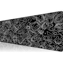 Akman Online Store Pro - 4 Farklı Model Dikişli Kenar 100X50 cm Oyuncu Gaming Mouse Pad (Black Map Lines)