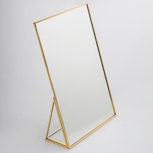 Store 30X20CM Pirinç Gold Masaüstü Makyaj Aynası Dekoratif Yapımı