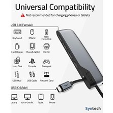 USB C - USB Hub 4 Bağlantı Noktası, Tip C - USB 3.0 Hub, USB C - USB Adaptörü (Usb 2.0), Thunderbolt 3 - USB Hub Thunderbolt 4 MacBook Pro, iPad Pro, Imac, Surface ile Uyumlu