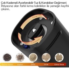 Prime Neo Şarjlı Stantlı Karabiber, Tuz Öğütücü, Şarjlı Otomatik Tuz Öğütücü, 3 Kademe Ayarlı Baharat Değirmeni, LED Işıklı Tuzluk & Biberlik, Portatif Her Alana Uygun Kullanım