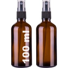 Store 100 ml Kapaklı Siyah Sprey Amber 100 cc Fısfıs Kolonya Dezenfektan Kahverengi Cam Şişe 2 Adet (Amber Şişe | Siyah Sprey, 100 Ml)