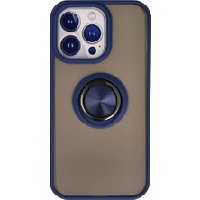Sh Ticaret Apple Iphone 15 Pro Kılıf Montreal Yüzüklü Silikon Kapak - Lacivert