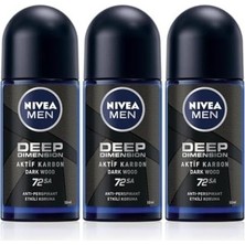 Prime Men Erkek Roll-On Deodorant Deep Dimension 50ML, 48 Saat Koruma, X3 Adet