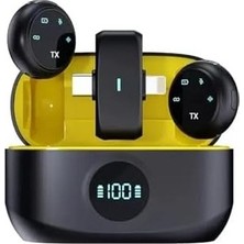 Prime HT-K31PRO Ikili Kablosuz Yaka Mikrofonu Dijital Ekranlı Düğme Tipi Tasarım Ios/type-C Uyumlu Gürültü Engelleme