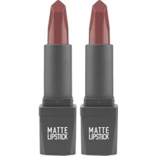 Prime Yoğun Renk Veren Uzun Süre Kalıcı Nemlendirici Kadifemsi Mat Ruj - Lipstick 409 Rose Apricot (2 Paketi)