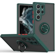 Store Samsung Galaxy S25 Ultra Kılıf Montreal Yüzüklü Silikon Kapak - Yeşil