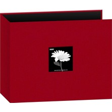 Prime 30,48 x 30,48 cm Kumaş 3 Halkalı Bağlayıcı Albümü, Kırmızı